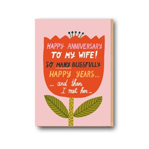 Tarjeta de aniversario divertida para la esposa, tarjeta de aniversario, tarjeta de aniversario del esposo, feliz aniversario de la esposa