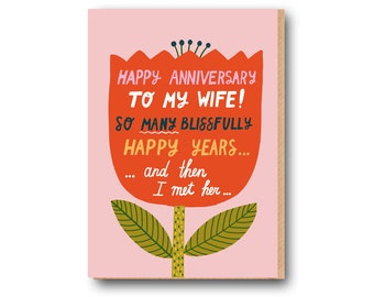 Funny Anniversary Card for wife, anniversary card, anniversary card from husband, Happy Anniversary Wife