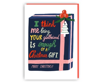 Funny Boyfriend Christmas Card: Gift Girlfriend Card