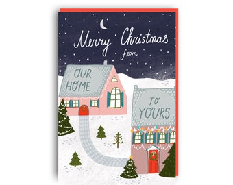 Merry Christmas from our home to yours Card, Christmas Card for friends, christmas card for family, christmas card, christmas cards