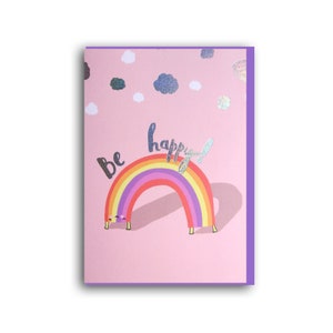 Denken Sie an Sie Karte, Umarmung Karte, fehlt Ihnen, Regenbogen-Karte, Papier Umarmung, Selbstisolierung, Regenbogen Geschenk, Regenbogen, glücklich Karte sein