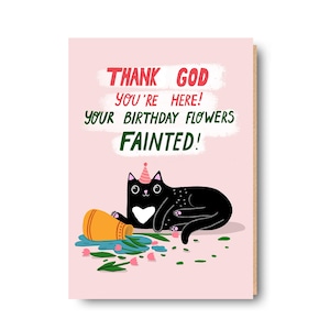 Carte d'anniversaire drôle de chat