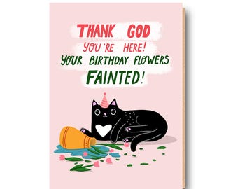 Carte d'anniversaire drôle de chat