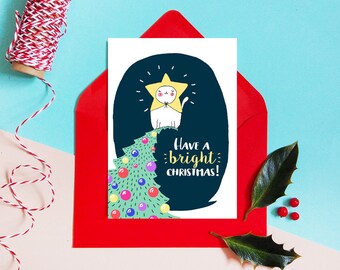 Cat Christmas Card, Funny Cat Card, Bright Christmas, Funny Christmas Cards, Crazy Cat Lady, Cat, Funny Puns, Funny Holiday Cards, Cats