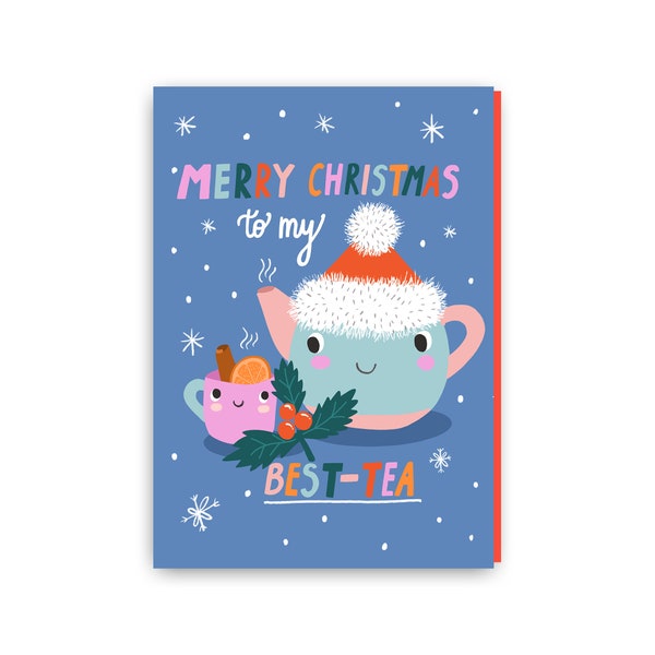 Funny Christmas card for friend, Friend Christmas Card, Bestie Christmas card, Best Tea Card