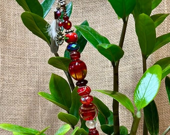 Beaded Fairy Garden Wand/Plant Stake 14”