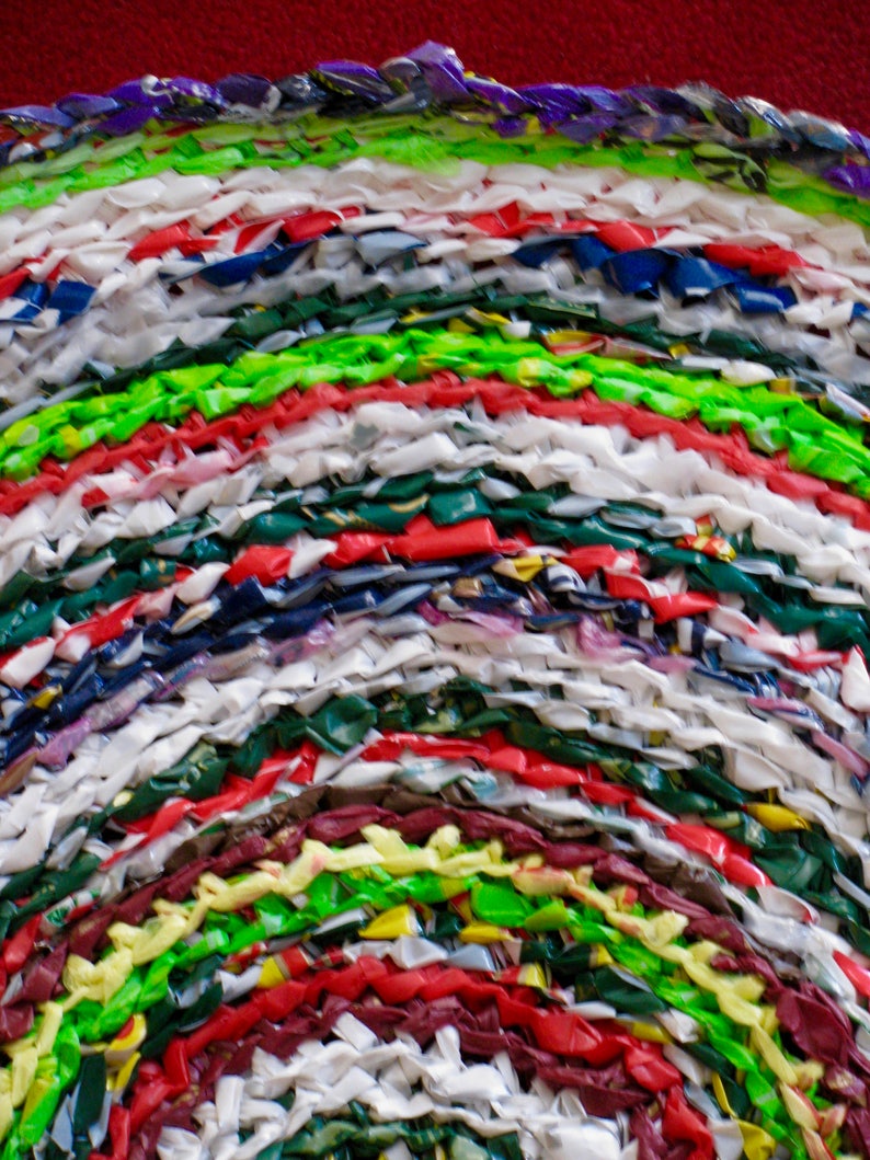 Recycled plastic bags Designer rug Upcycled Plastic bags Home Etsy