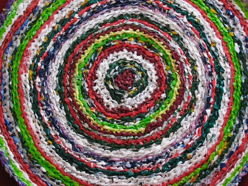 Recycled plastic bags Designer rug Upcycled Plastic bags Home Etsy