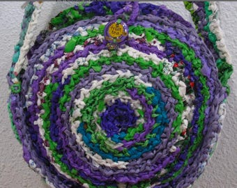 Recycled crocheted plastic purses, Upcycled plastic, zero waste, Eco friendly shoulder bags- Clearance!