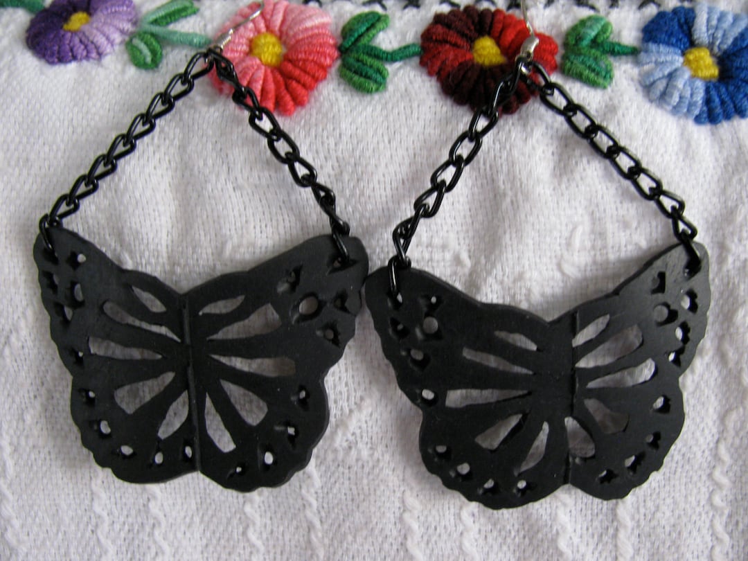 Recycled Bike Tire Butterfly Earrings,butterfly Upcycled Inner Tube