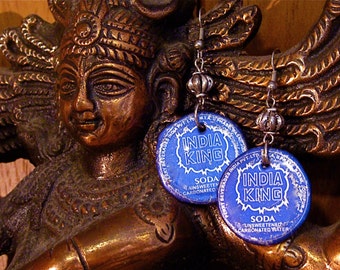 India aretes tapa de la botella reciclado