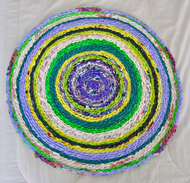 Recycled designer rug Upcycled plastic bags area rug Etsy