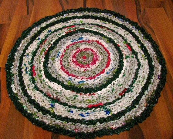 Recycled Designer Rug Upcycled Plastic Bags Area Rug Etsy