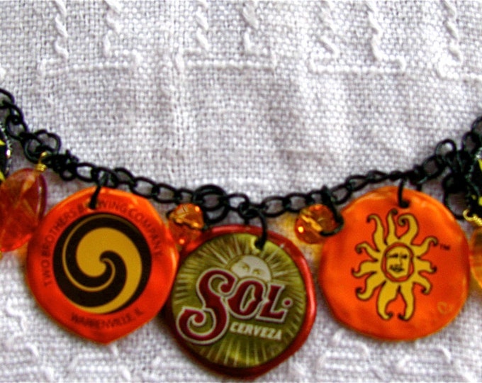 Recycled Bottle Cap SUN Necklace Upcycled Bottle Cap SUN Etsy