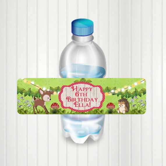 Woodland Fairy Water Bottle Label, Party, Woodland, Woodland Bottle Label, Woodland Party. Birthday, Water Bottle Label, Shower Il_570xn