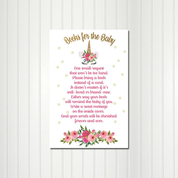 Unicorn Book Request, Unicorn Baby Shower, Eyelash Unicorn, Book Request, Insert, Unicorn Party Il_570xn