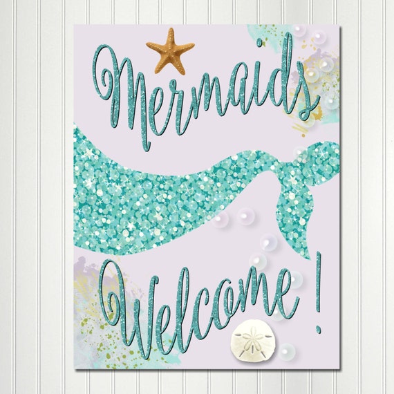 Mermaid Welcome Sign, Mermaid Sign, Mermaid Party, Under the Sea, Welcome Sign, Mermaids Welcome, MERMAID TALE Il_570xn