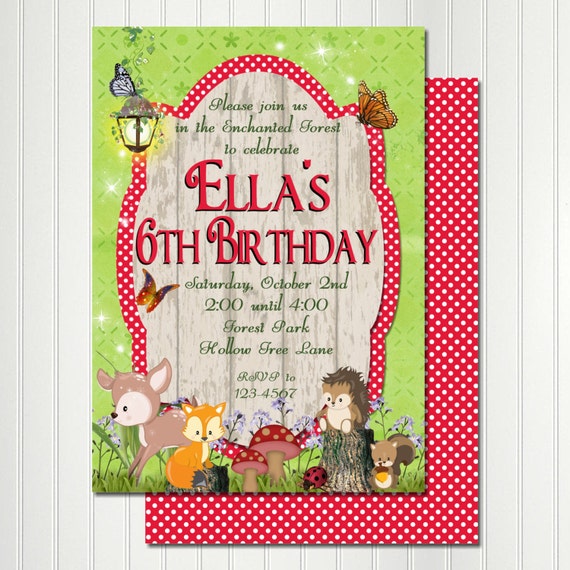 Woodland Fairy Invitation, Woodland Animal Invitation, Woodland Invitation, Woodland Fairy Party, Woodland Animal, Invitation, Party Il_570xn