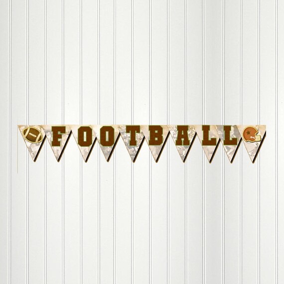 Football Banner, Vintage Football, FOOTBALL Bunting, Football Birthday, Instant Digital Download Il_570xn