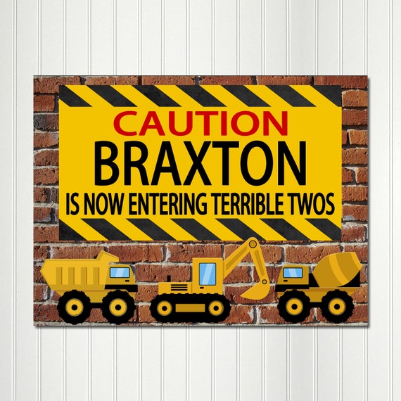 Construction Party Backdrop, Construction Party Sign, Construction Sign, Dump Truck Sign, Background, Sign, Banner, Poster Il_570xn