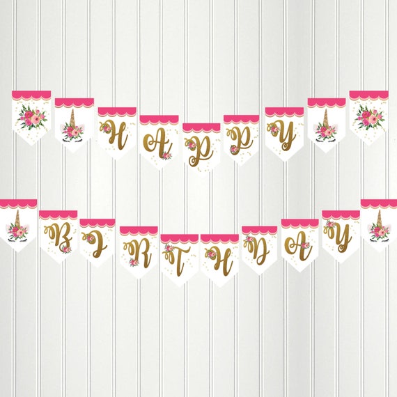 Unicorn Banner, Unicorn Happy Birthday Banner, Unicorn Birthday, Unicorn Eyelash, Unicorn,Eyelash, Banner, Happy Birthday Il_570xn