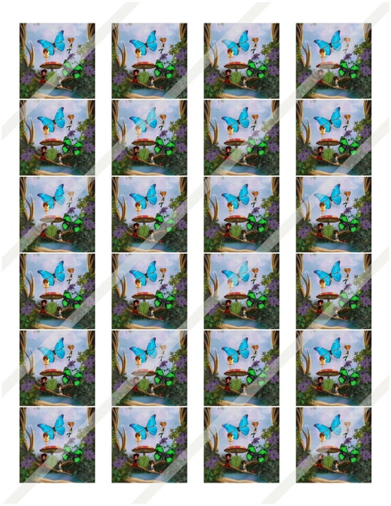 Enchanted Garden Fairy Tea Party 1 2/3" Circles Sticker Sheets Print or Instant Download Il_570xn