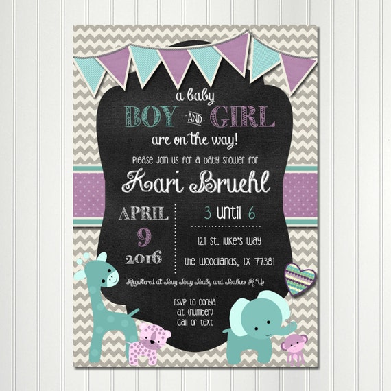 Jungle Invitation, Jungle Baby Shower, Elephant Invitation, Safari, Monkey, Giraffe, Baby Shower, Invitation Il_570xn