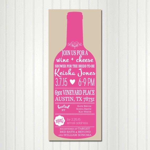 Wine and Cheese Invitation, Bridal Shower, Engagement Party, Wedding, Wine, Birthday, Invitation Il_570xn