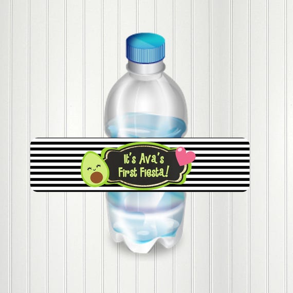 Avocado Water Bottle Labels, Holy Guacamole, First Fiesta, Taco Tuesday, Taco Party, Baby Shower, Water Bottle Labels, Engagement Il_570xn