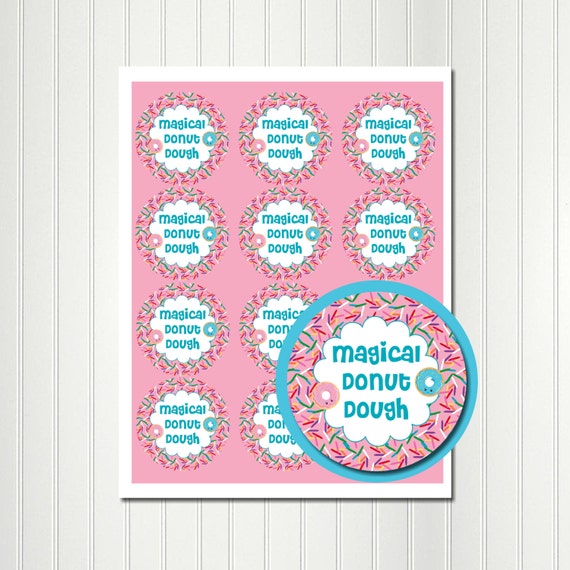 Donut Party Favor Tags, Donut Craft, Playdough, Donut Stickers,Doughnut, Do-nut, Stickers, Favor Tag, Round Images, 2.5 Inch, Donut Grow Up Il_570xn