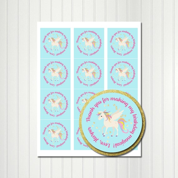 Rainbow Unicorn Stickers, Unicorn, Sticker, Tag, Thank You Tags, Favor Tags, Unicorn Birthday, Party Favor, Baby Shower 2.5 Il_570xn