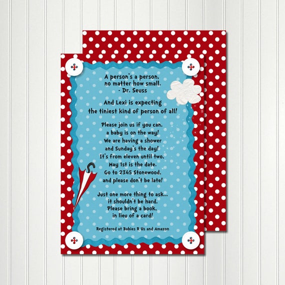 BOOK BABY Shower Invitation, Aqua and Red Invitation, Book Shower, Book Invitation, Il_570xn