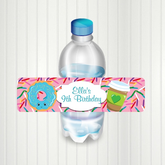 Donut Party Water Bottle Label, Donut Bottle Label, Donut Birthday, Water Bottle Label, Donut Grow Up Il_570xn