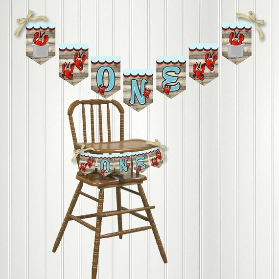 Crawfish Banner, Crawfish Birthday, Hi Chair Banner, High Chair Banner, First Birthday, 1st Birthday, Crayfish, Lobster, Crawfish Boil Il_570xn