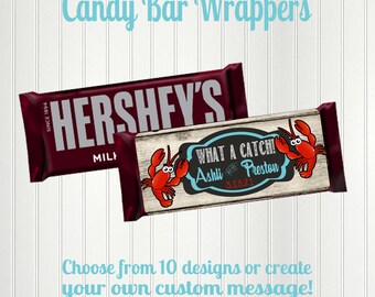Crawfish Boil Candy Bar Wrapper, Party Favors, Chocolate Bar, Crayfish, Lobster, Seafood, Print or Digital Download