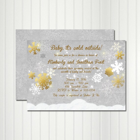 Winter Wonderland Invitation, Winter Wonderland Party, Birthday, Shower, Silver, Gold, Snowflake, Winter, Snow, Invitation Il_570xn