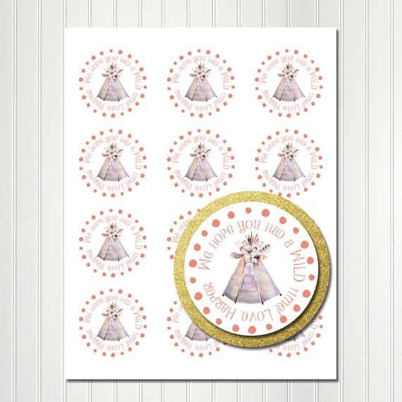 Tribal Stickers, Tribal, Sticker, Tag, Thank You Tags, Favor Tags, Tribal Birthday, Tribal Party, Party Favor, Boho, Azeec,Baby Shower 2.5 Il_570xn