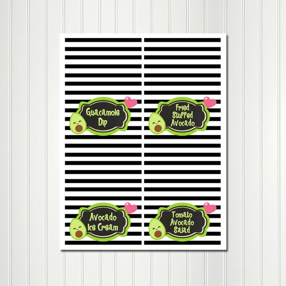 Avocado Food Tents, Holy Guacamole, Fiesta, Taco Party, Taco Twosday, Food Label, Party, Birthday, Baby Shower, Food Tent, Food Tag Il_570xn