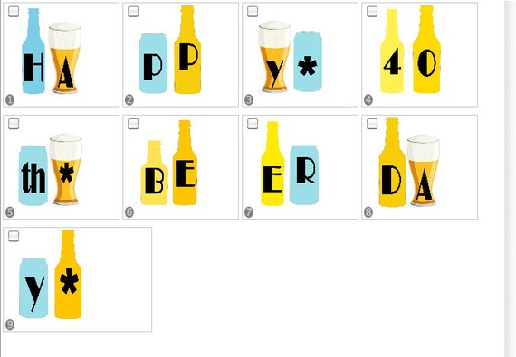 Beer Bash Happy Beerday Birthday Banner Bunting Instant Digital