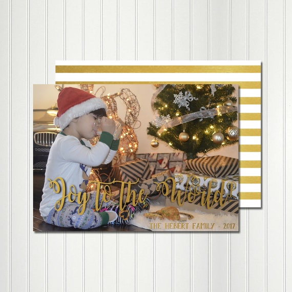 Christmas Card, Photo Card, JOY to the WORLD, Card, Merry Christmas, Christmas, Holiday, Invitation, Card, Photo Il_570xn