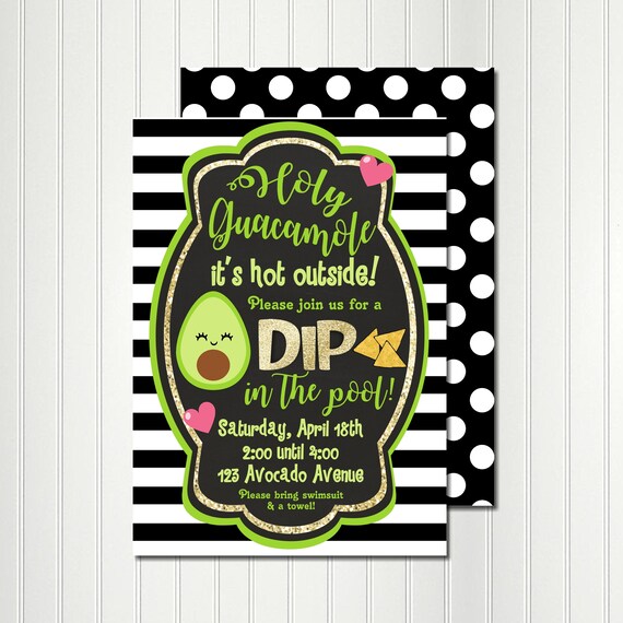 avocado invitation guacamole invitation fiesta mexican etsy dip party invitation