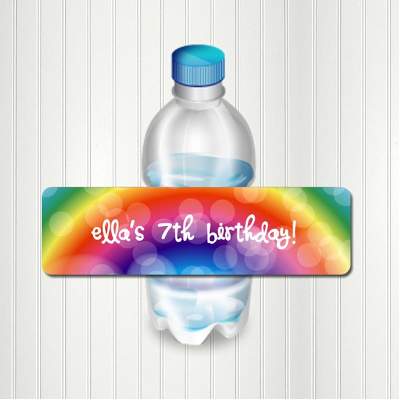 Rainbow Party Water Bottle Label, Rainbow Bottle Label, Rainbow Birthday, Water Bottle Label, RAINBOW CONNECTION Il_570xn