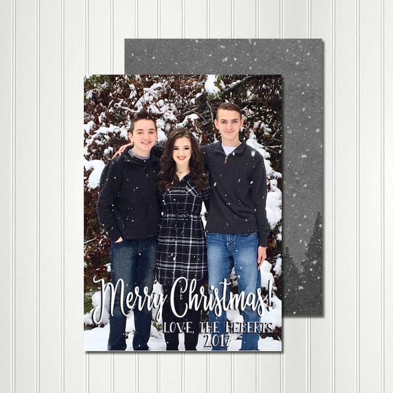 Christmas Card, Photo Card, Snow Card, Merry Christmas, Christmas, Holiday, Invitation, Card, Photo Il_570xn