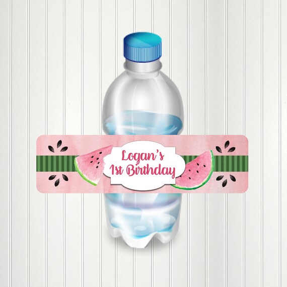 Watermelon Water Bottle Labels, One in a Melon, Watercolor Watermelon, Birthday, Baby Shower,Water Bottle Label,Summer Picnic,Fruit Stand Il_570xn
