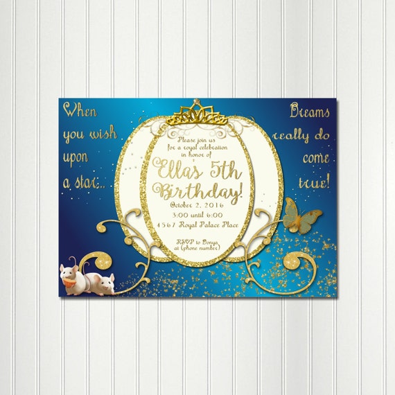 Invito Di Cenerentola Cenerentola Compleanno Festa Cenerentola Carrozza Cenerentola Festa Principessa Principessa Invito Glitter Oro