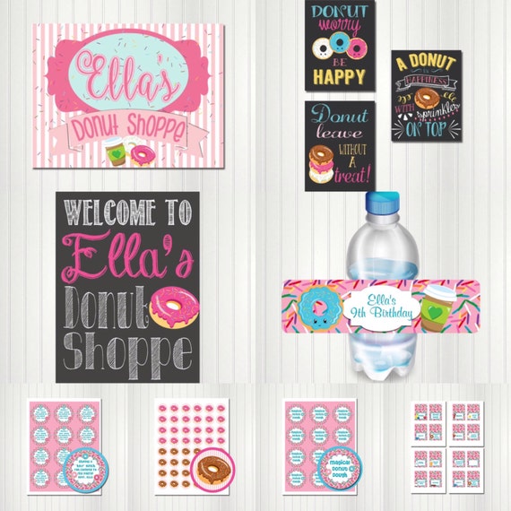 Donut Party Digital Package, Doughnut Party, Do-nut Party, Donut Grow Up Il_570xn