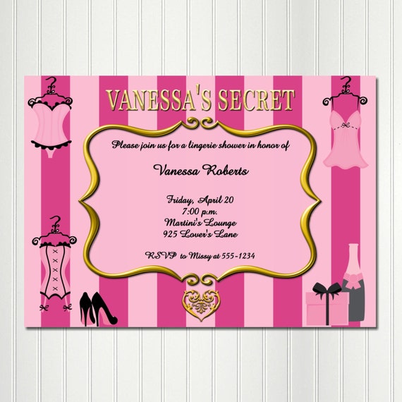 Lingerie Shower Invitation, The Secret's Out Shower, Bachelorette Party, Hen Party, Bridal Shower, Invitation Il_570xn