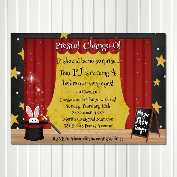 Magic Party Invitation, Magician Invitation, IT'S LIKE MAGIC, Magic Birthday, Magician, Magic Show Il_570xn
