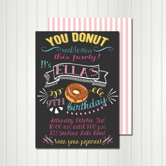 Donut Invitation, Do-nut Invitation, Doughnut Invitation, Donut Grow Up, Do-nut, Doughnut, Party, Invitation, Shower, Chalkboard Il_570xn
