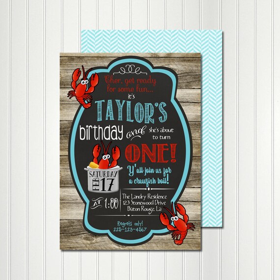 Crawfish Invitation, Crawfish Boil, Invitation, Crawfish Party, Birthday, Crawfish, Birthday, Engagement, Shower,Graduation,Crayfish,Lobster Il_570xn